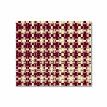 Tan Cotton Sateen Fabric with Burgundy Red Double Weave Motif Print | FACS-1284-144