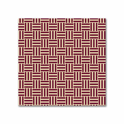 Tan Cotton Sateen Fabric with Burgundy Red Double Weave Motif Print | FACS-1284-144
