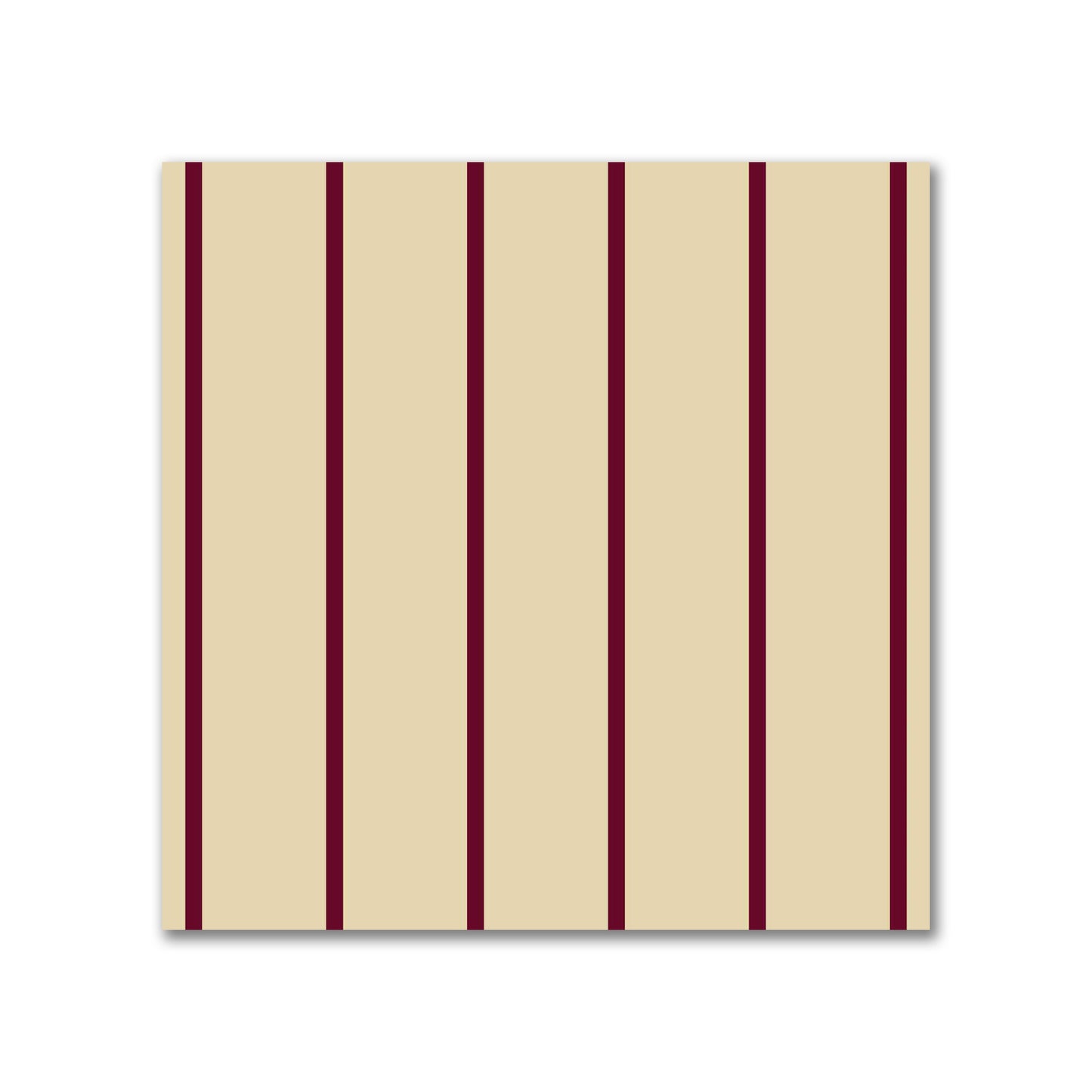 Cotton Sateen Fabric with Fine Burgundy Red Stripes on Tan, FACS-1284-151