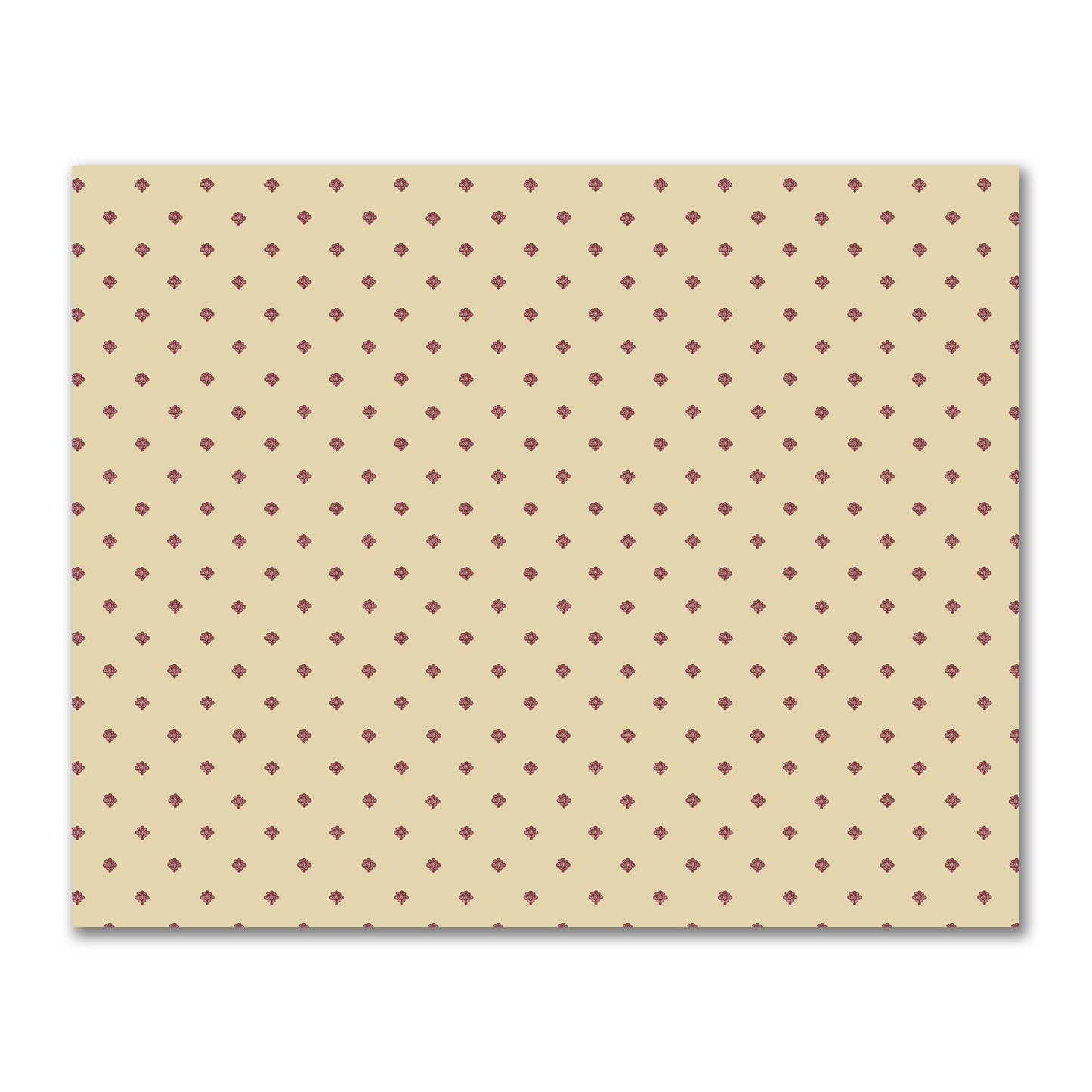 Tan Cotton Sateen Fabric with Burgundy Red Hand-painted Swizzle Motif Print | FACS-1284-171