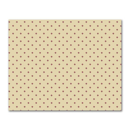 Tan Cotton Sateen Fabric with Burgundy Red Hand-painted Swizzle Motif Print | FACS-1284-171