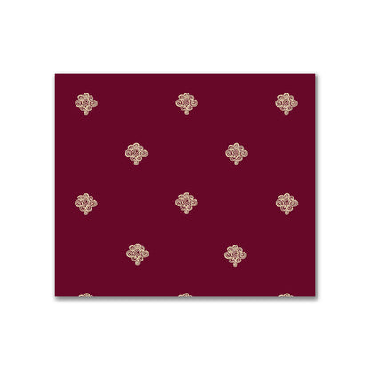 Burgundy Red Cotton Sateen Fabric with Tan Hand-painted Swizzle Motif Print | FACS-1284-172