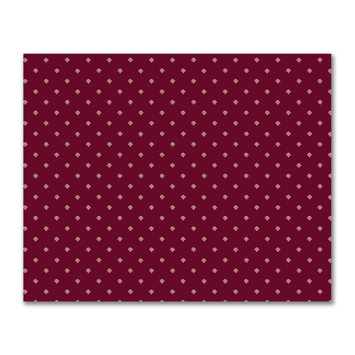 Burgundy Red Cotton Sateen Fabric with Tan Hand-painted Swizzle Motif Print | FACS-1284-172