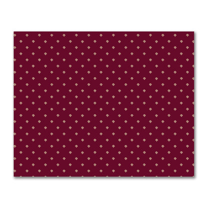 Burgundy Red Cotton Sateen Fabric with Tan Hand-painted Swizzle Motif Print | FACS-1284-172