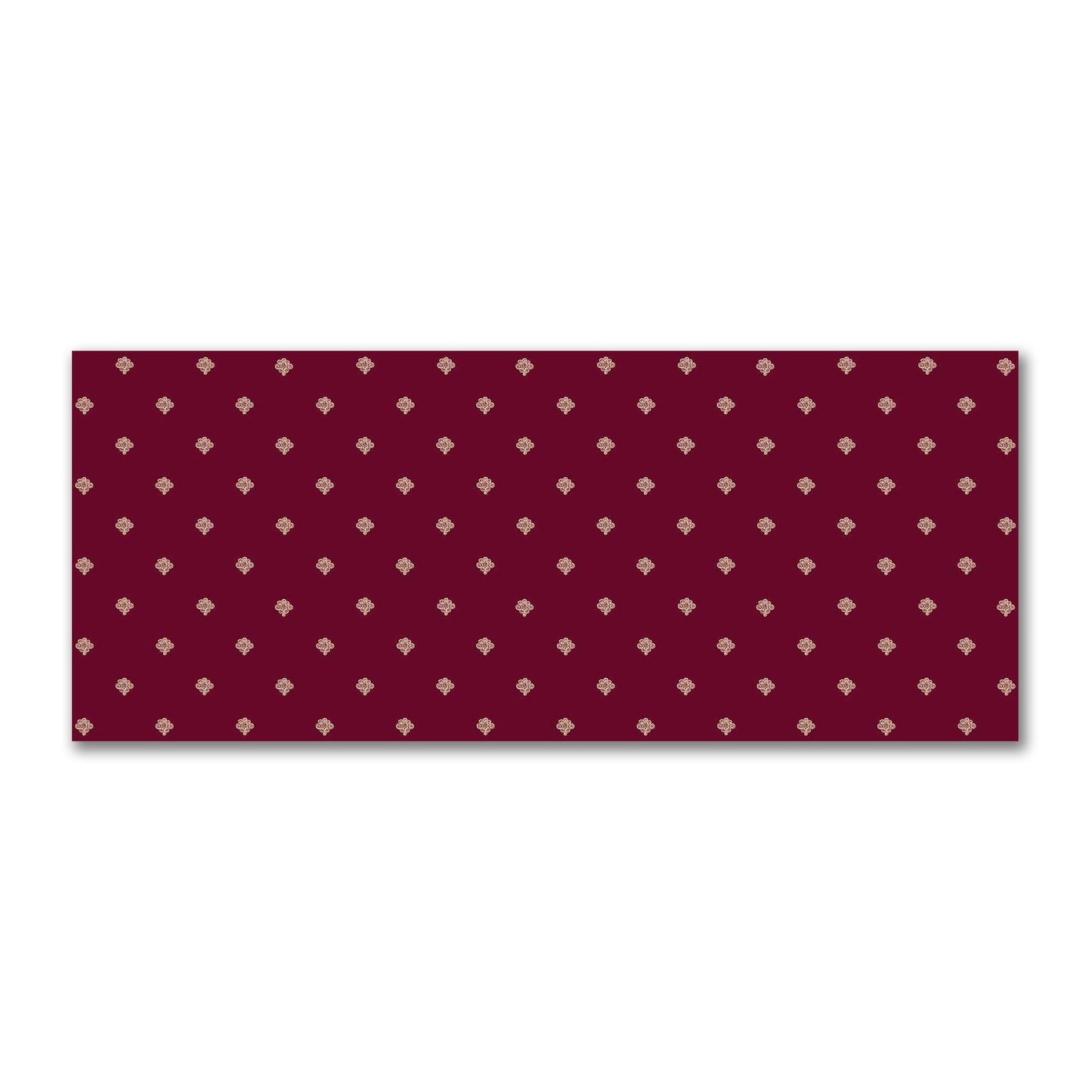Burgundy Red Cotton Sateen Fabric with Tan Hand-painted Swizzle Motif Print | FACS-1284-172