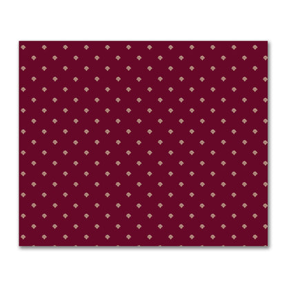 Burgundy Red Cotton Sateen Fabric with Tan Hand-painted Swizzle Motif Print | FACS-1284-172