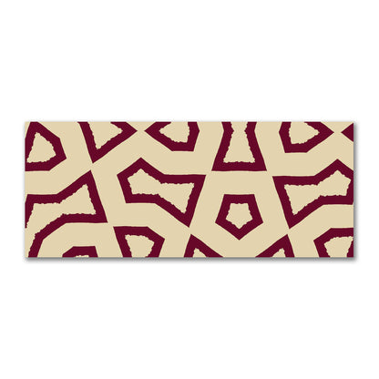 Tan Cotton Sateen Fabric with Bold Burgundy Red Graphic  | FACS-1284-391