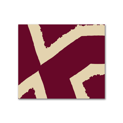 Burgundy Red Cotton Sateen with Bold Tan Graphic  | FACS-1284-392