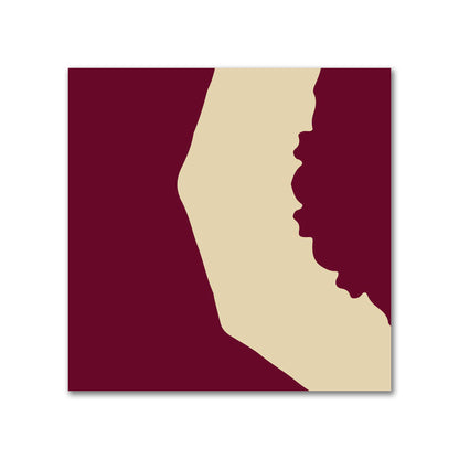 Burgundy Red Cotton Sateen with Bold Tan Graphic  | FACS-1284-392