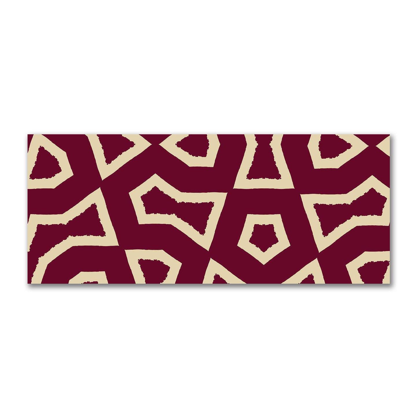 Burgundy Red Cotton Sateen with Bold Tan Graphic  | FACS-1284-392