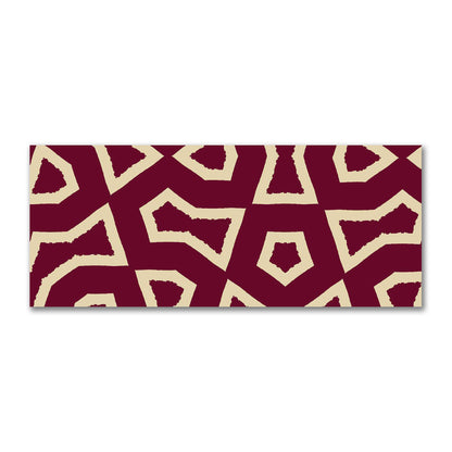 Burgundy Red Cotton Sateen with Bold Tan Graphic  | FACS-1284-392