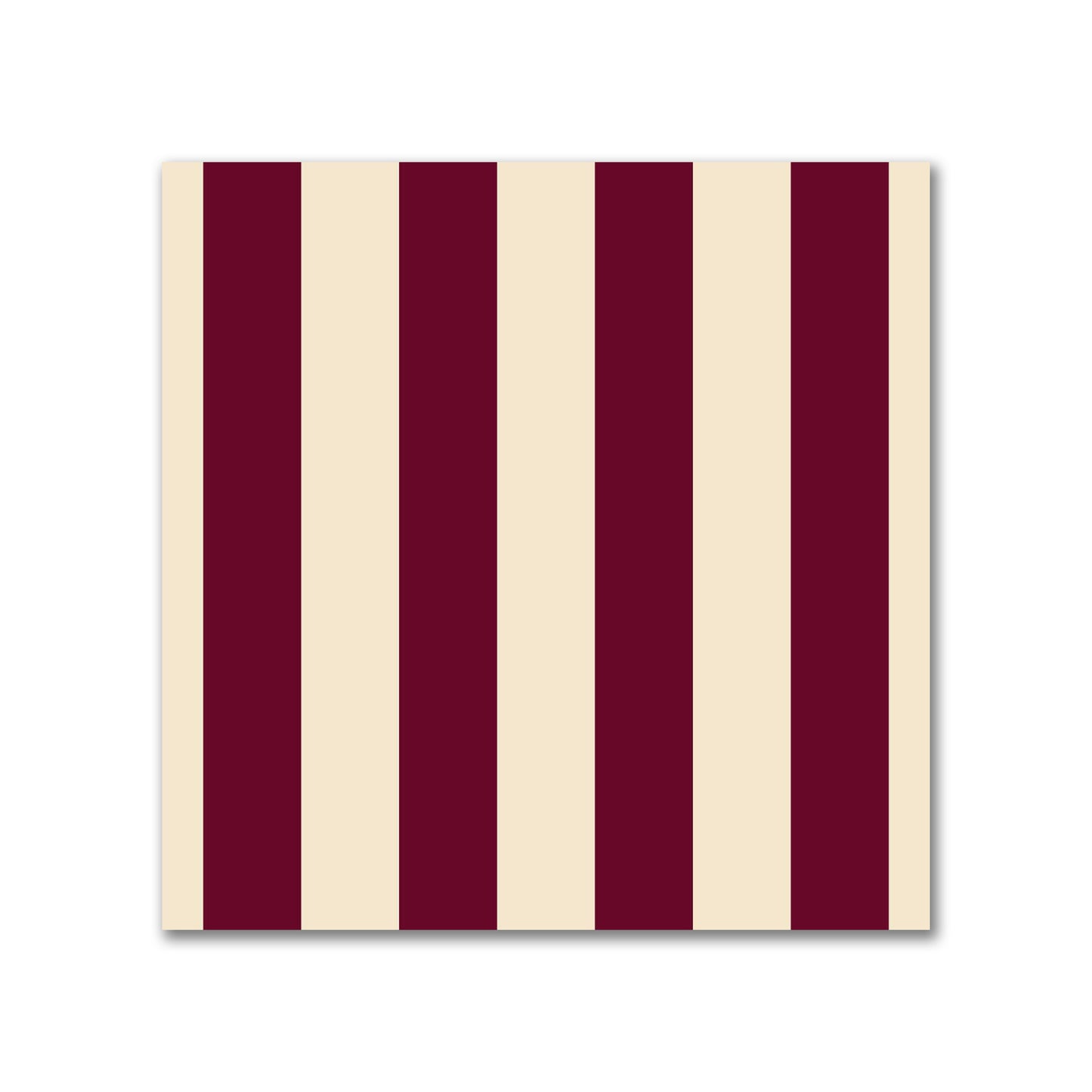 Cotton Sateen Fabric with Burgundy Red Bars on Beige, FACS-1285-051