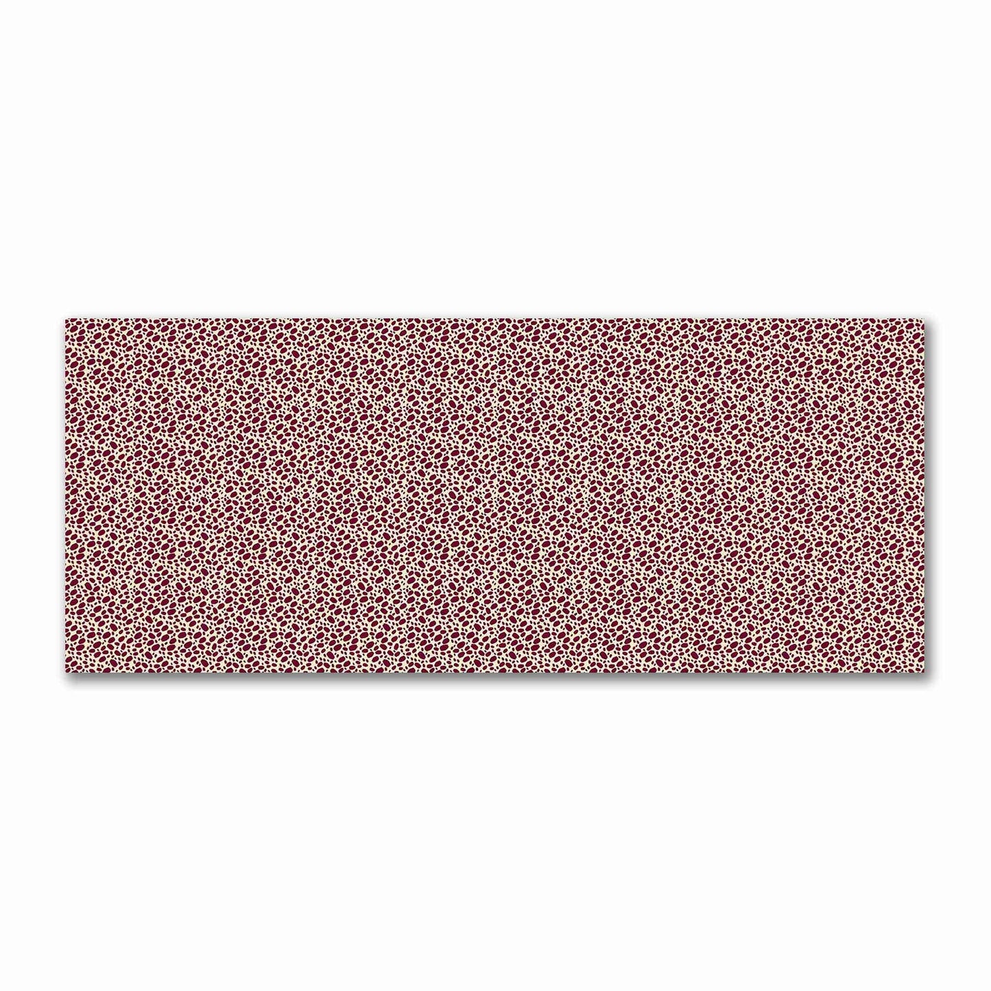Beige Cotton Sateen Fabric with Burgundy Red Hand-painted Dab Motif Print | FACS-1285-092