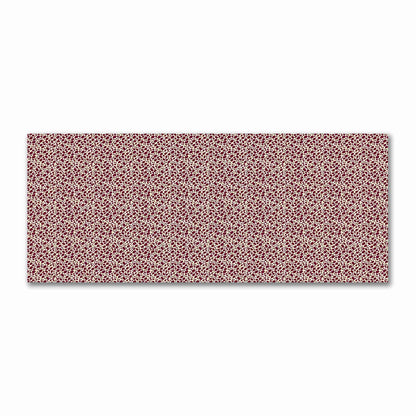 Beige Cotton Sateen Fabric with Burgundy Red Hand-painted Dab Motif Print | FACS-1285-092