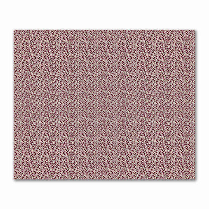 Beige Cotton Sateen Fabric with Burgundy Red Hand-painted Dab Motif Print | FACS-1285-092
