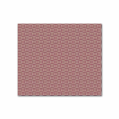 Beige Cotton Sateen Fabric with Burgundy Red Single Weave Motif Print | FACS-1285-142