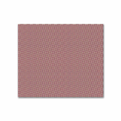 Beige Cotton Sateen Fabric with Burgundy Red Double Weave Motif Print | FACS-1285-144