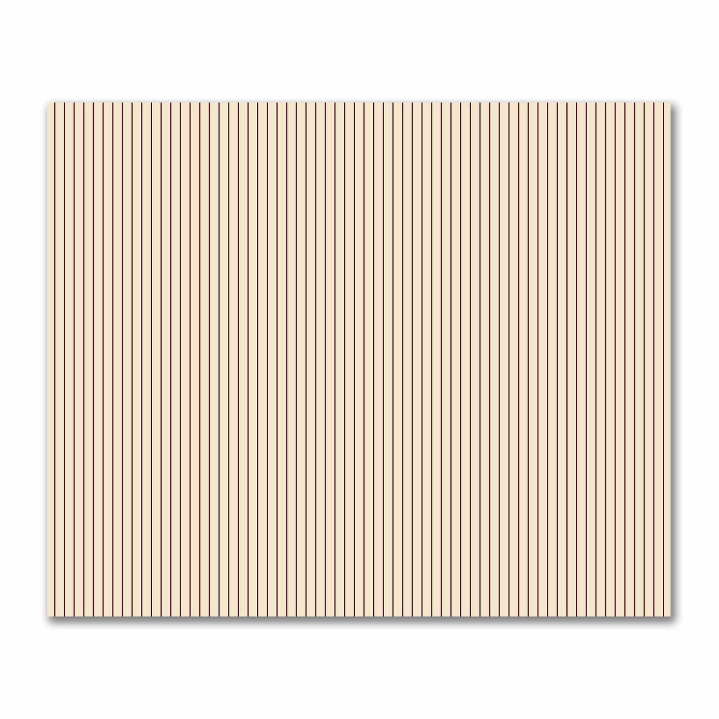Cotton Sateen Fabric with Fine Burgundy Red Stripes on Beige, FACS-1285-151