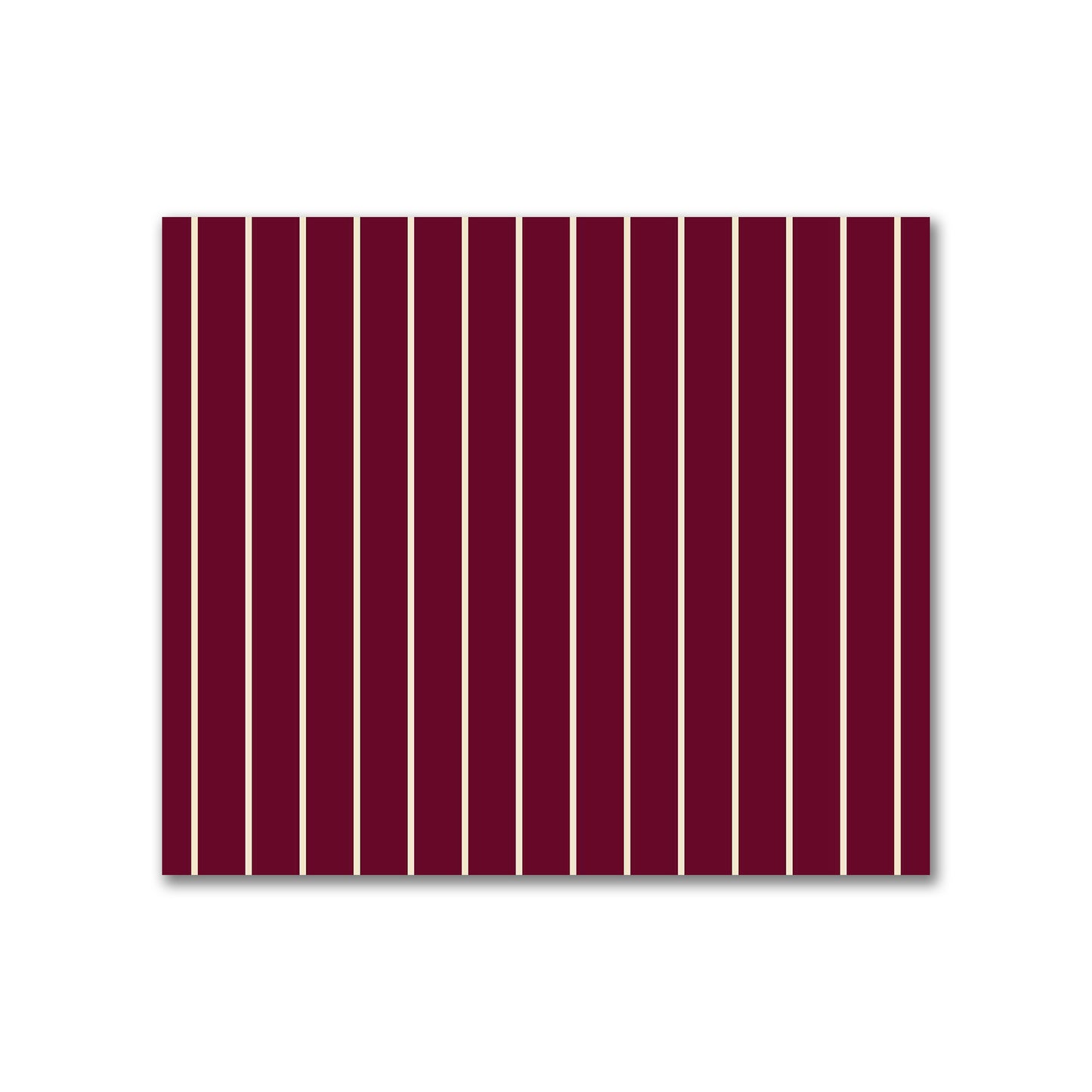 Cotton Sateen Fabric with Fine Beige Stripes on Burgundy Red, FACS-1285-152