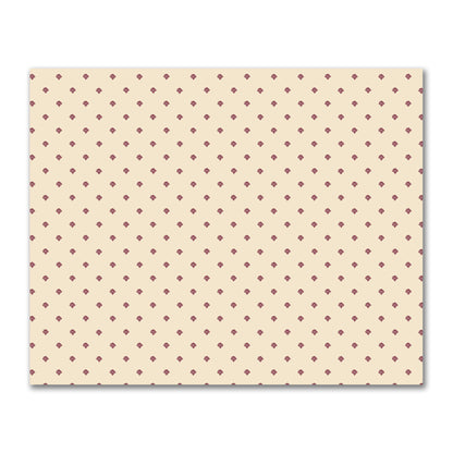 Beige Cotton Sateen Fabric with Burgundy Red Hand-painted Swizzle Motif Print | FACS-1285-171