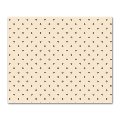 Beige Cotton Sateen Fabric with Burgundy Red Hand-painted Swizzle Motif Print | FACS-1285-171
