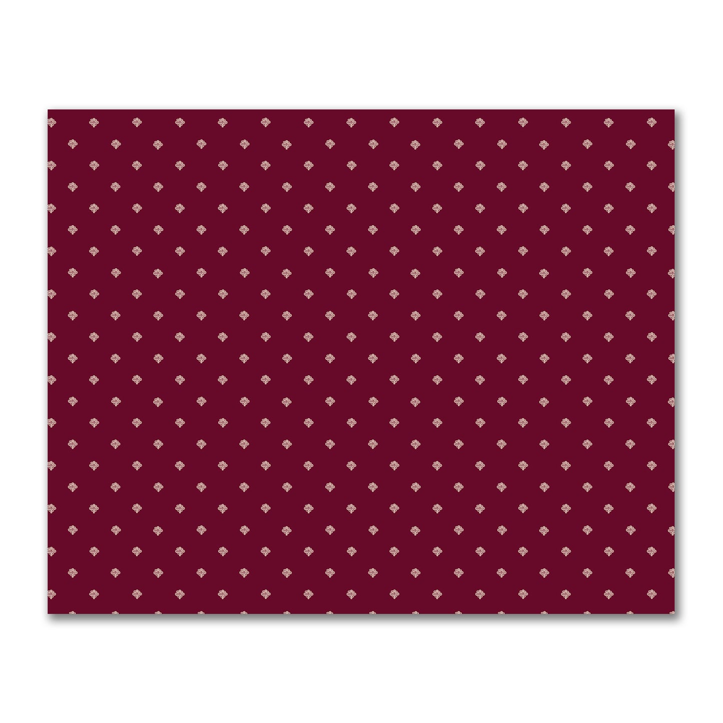Burgundy Red Cotton Sateen Fabric with Beige Hand-painted Swizzle Motif Print | FACS-1285-172
