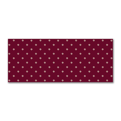 Burgundy Red Cotton Sateen Fabric with Beige Hand-painted Swizzle Motif Print | FACS-1285-172