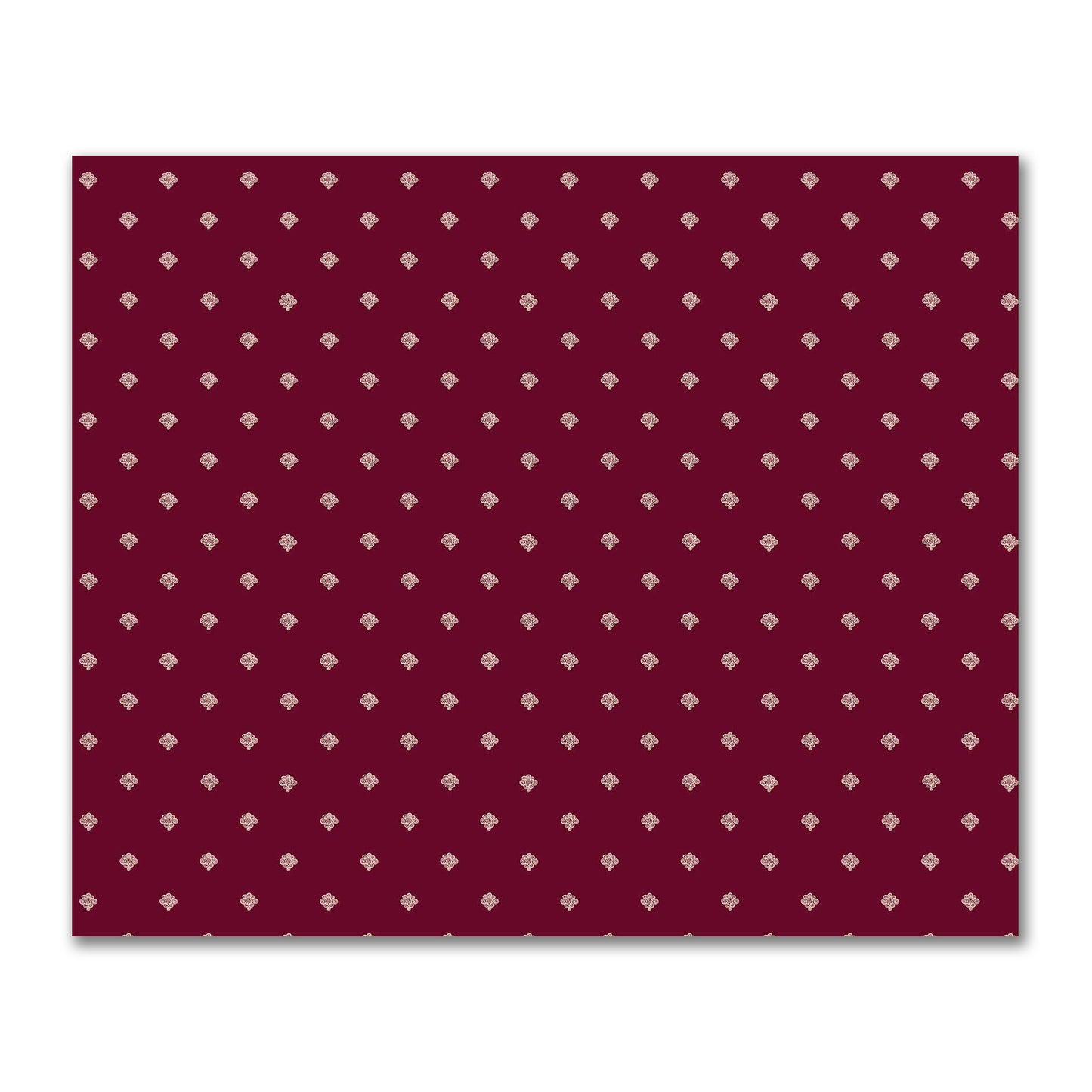 Burgundy Red Cotton Sateen Fabric with Beige Hand-painted Swizzle Motif Print | FACS-1285-172