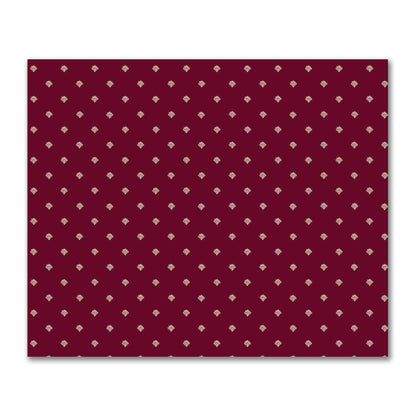 Burgundy Red Cotton Sateen Fabric with Beige Hand-painted Swizzle Motif Print | FACS-1285-172