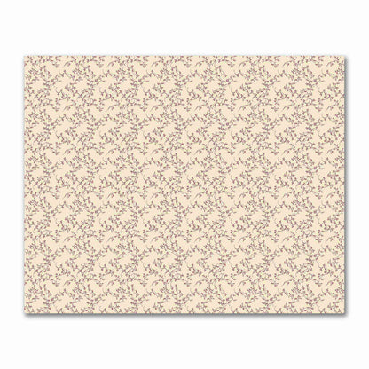 Beige Cotton Sateen Fabric with Burgundy Red Hand-painted Vine Print | FACS-1285-181