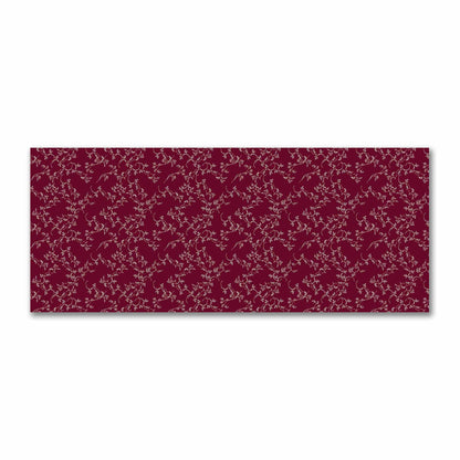 Burgundy Red Cotton Sateen Fabric with Beige Vine Print  | FACS-1285-182