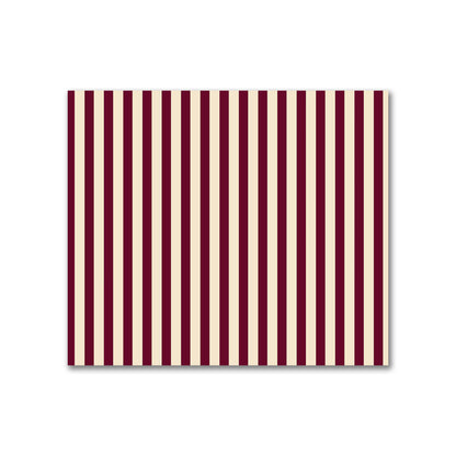 Cotton Sateen Fabric with Thin Burgundy Red Bars on Beige, FACS-1285-241