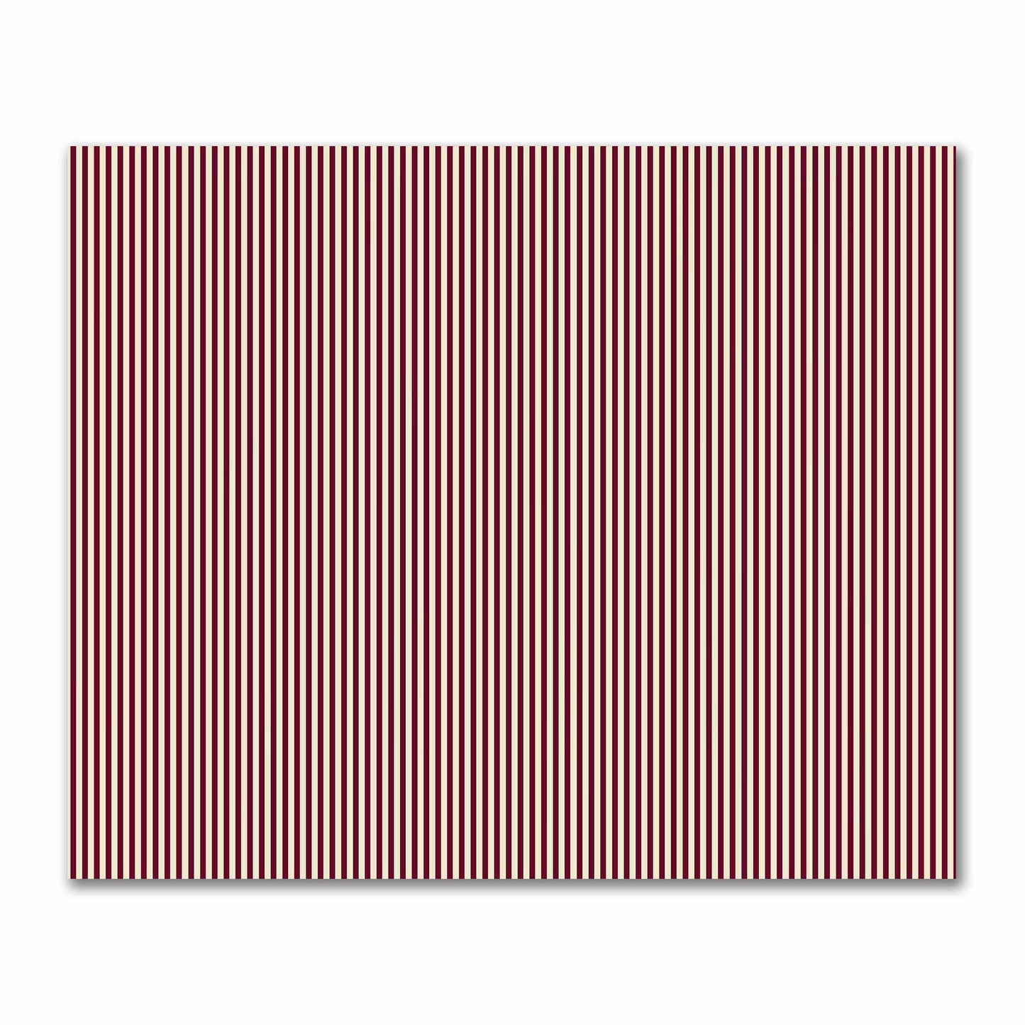 Cotton Sateen Fabric with Thin Burgundy Red Bars on Beige, FACS-1285-241