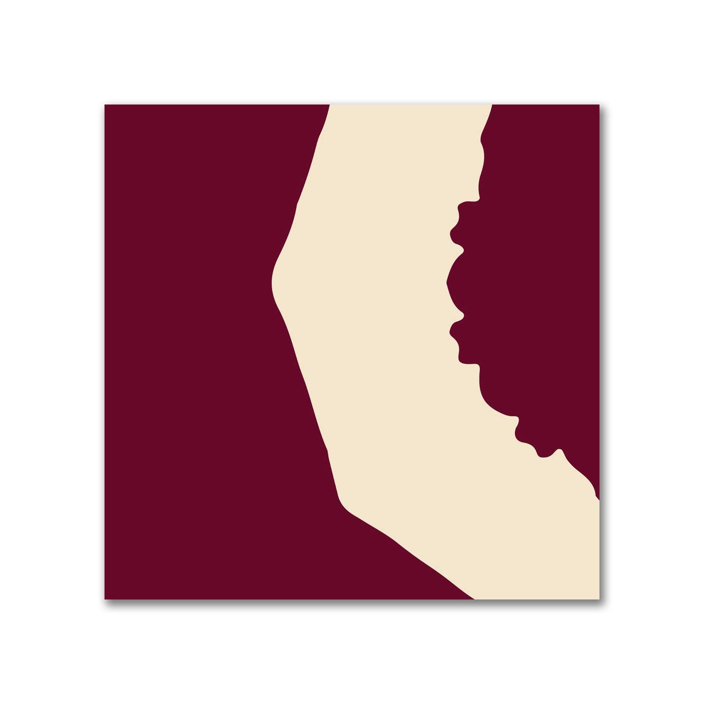 Burgundy Red Cotton Sateen Fabric with Bold Beige Graphic  | FACS-1285-392