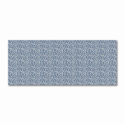 Off-White Cotton Sateen Fabric with Royal Blue Hand-painted Dab Motif Print | FACS-1291-092