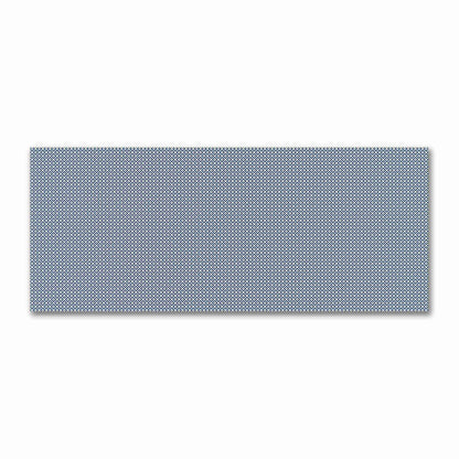 Off-White Cotton Sateen Fabric with Royal Blue Repeating Square Motif Print | FACS-1291-122