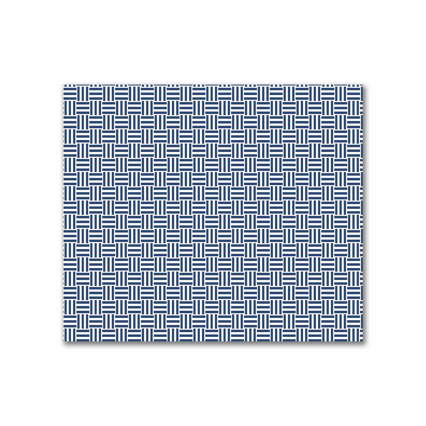 Off-White Cotton Sateen Fabric with Royal Blue Single Weave Motif Print | FACS-1291-142