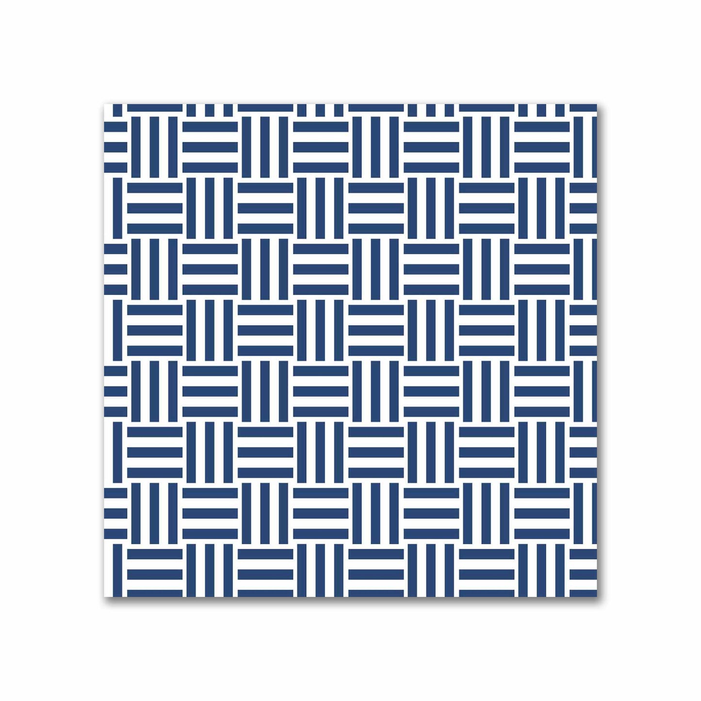 Off-White Cotton Sateen Fabric with Royal Blue Single Weave Motif Print | FACS-1291-142