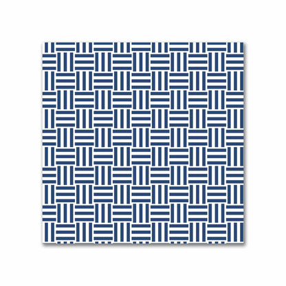Off-White Cotton Sateen Fabric with Royal Blue Double Weave Motif Print | FACS-1291-144