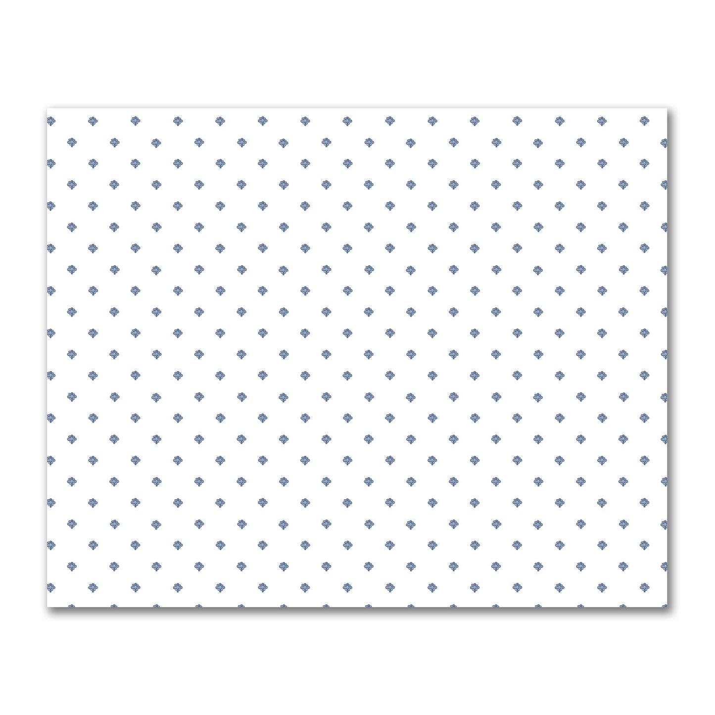 Off-White Cotton Sateen Fabric with Royal Blue Hand-painted Swizzle Motif Print | FACS-1291-171