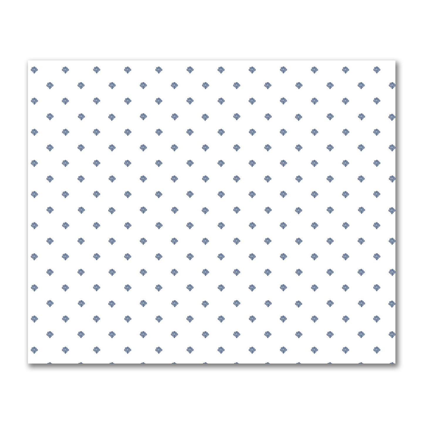 Off-White Cotton Sateen Fabric with Royal Blue Hand-painted Swizzle Motif Print | FACS-1291-171