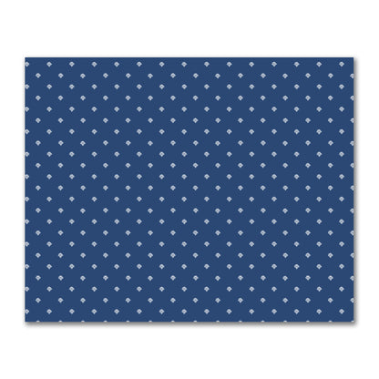 Royal Blue Cotton Sateen Fabric with Off-White Hand-painted Swizzle Motif Print | FACS-1291-172