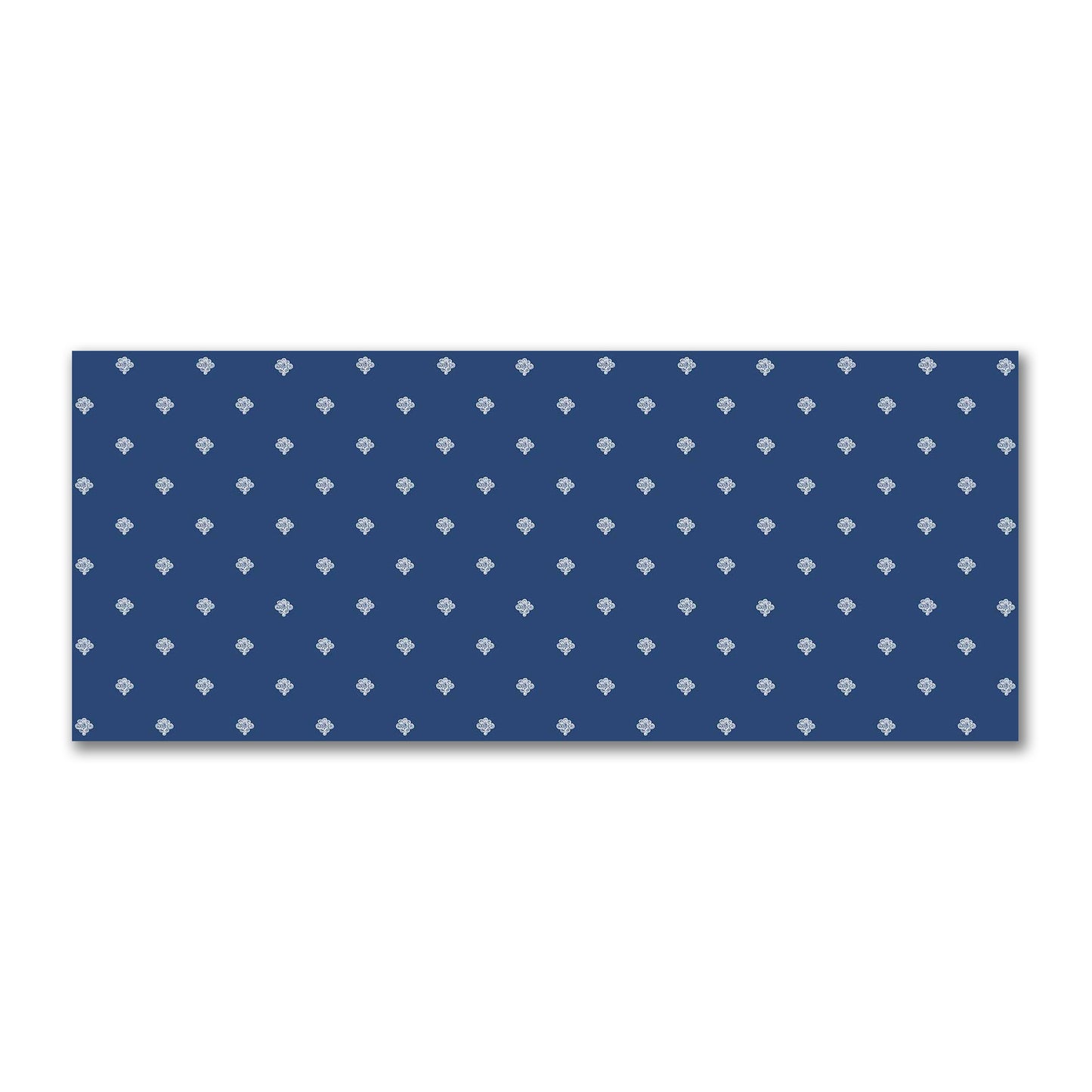 Royal Blue Cotton Sateen Fabric with Off-White Hand-painted Swizzle Motif Print | FACS-1291-172