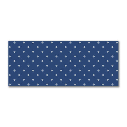 Royal Blue Cotton Sateen Fabric with Off-White Hand-painted Swizzle Motif Print | FACS-1291-172