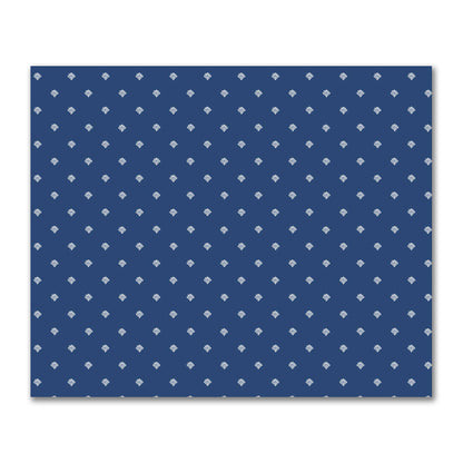 Royal Blue Cotton Sateen Fabric with Off-White Hand-painted Swizzle Motif Print | FACS-1291-172