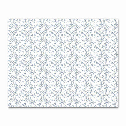 Off-White Cotton Sateen Fabric with Royal Blue Hand-painted Vine Print | FACS-1291-181