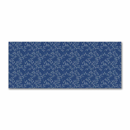 Royal Blue Cotton Sateen Fabric with Off-White Vine Print  | FACS-1291-182