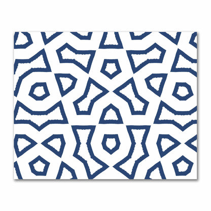 Off-White Cotton Sateen Fabric with Bold Royal Blue Graphic  | FACS-1291-391
