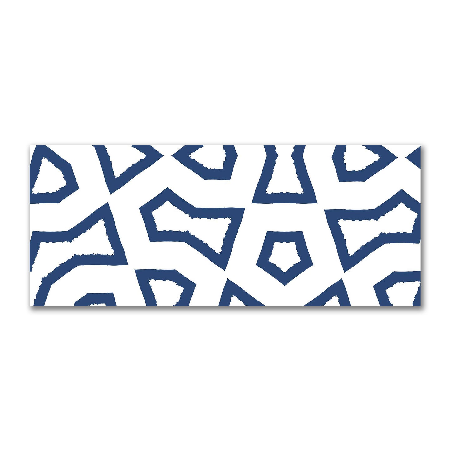 Off-White Cotton Sateen Fabric with Bold Royal Blue Graphic  | FACS-1291-391