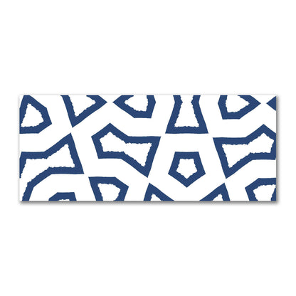 Off-White Cotton Sateen Fabric with Bold Royal Blue Graphic  | FACS-1291-391